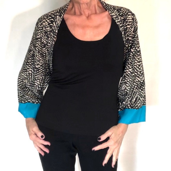 Silky Avenue Kimono Black White Size 18-20 - Picture 7 of 11